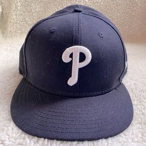 Phillies Navy Blue New Era MLB Baseball Cap 7 5/8